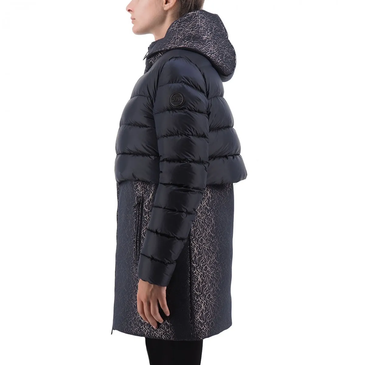 Giacca Lunga Research Effetto Neoprene, Blu