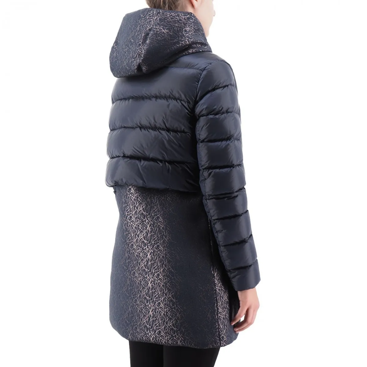 Giacca Lunga Research Effetto Neoprene, Blu