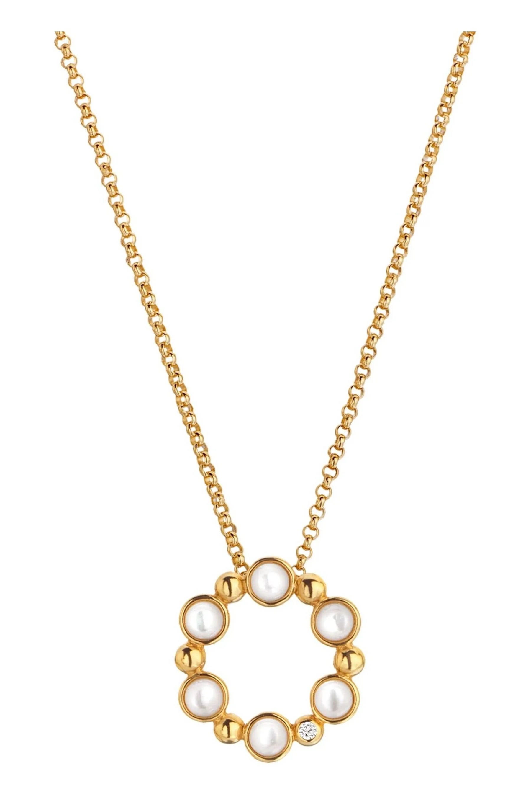 Hot Diamonds HD X JJ Oro tono su tono - Ciondolo a cerchio in madreperla
