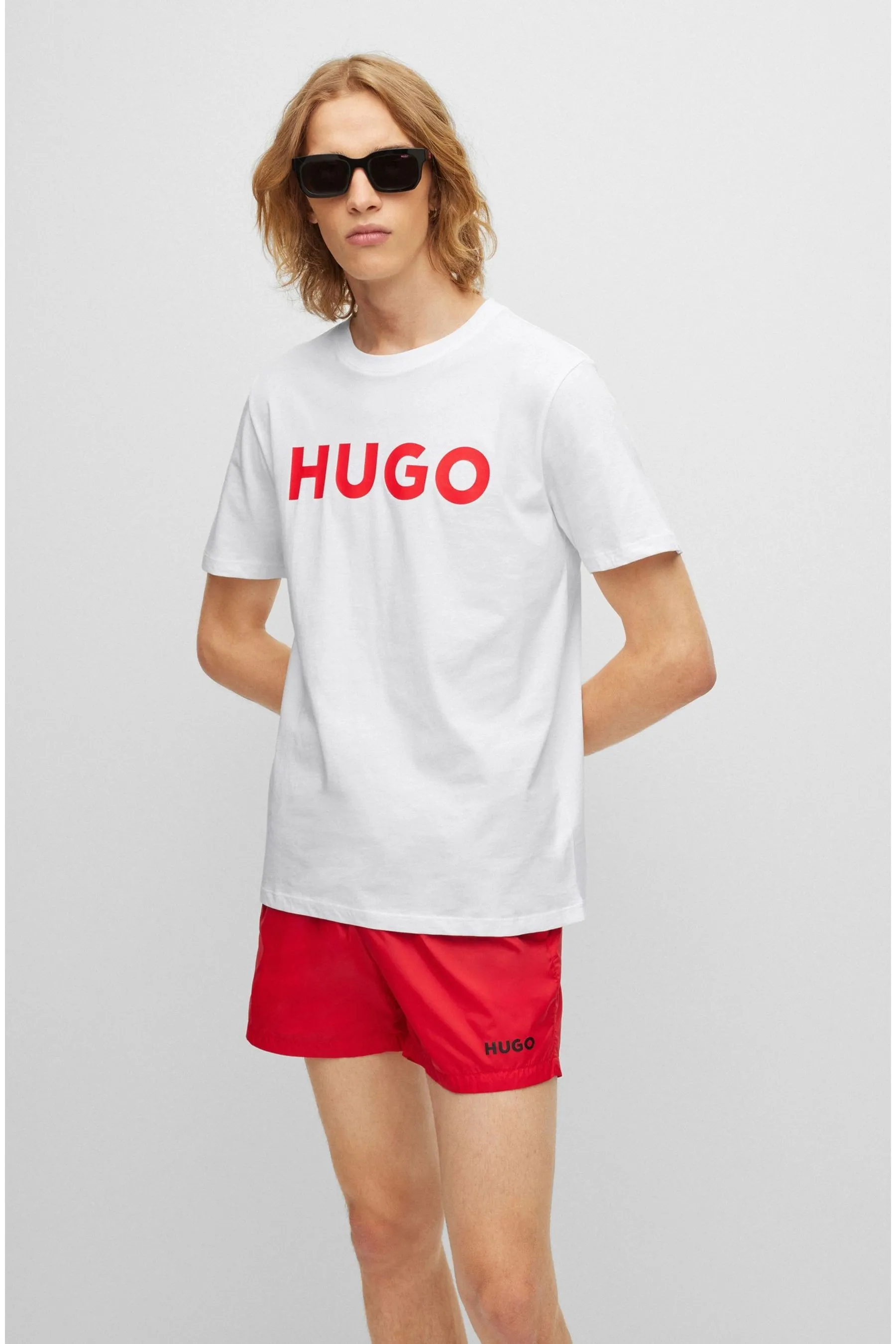 HUGO HUGO Large Chest logo Cotton T-Shirt    