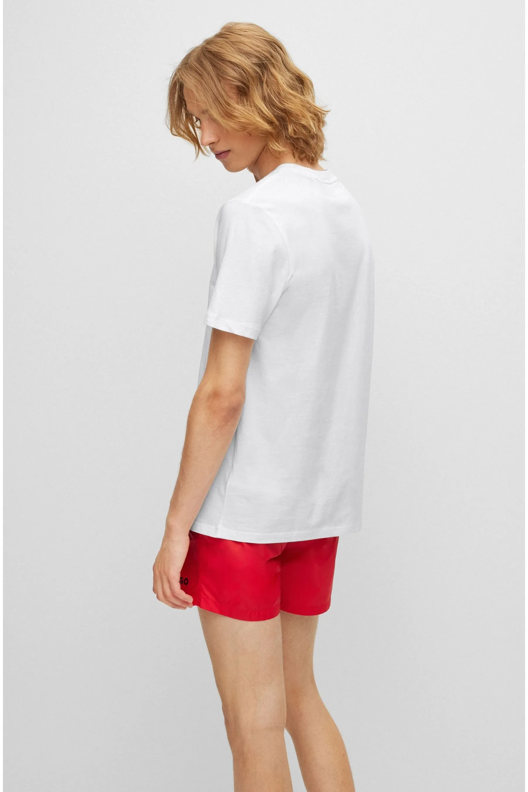 HUGO HUGO Large Chest logo Cotton T-Shirt    