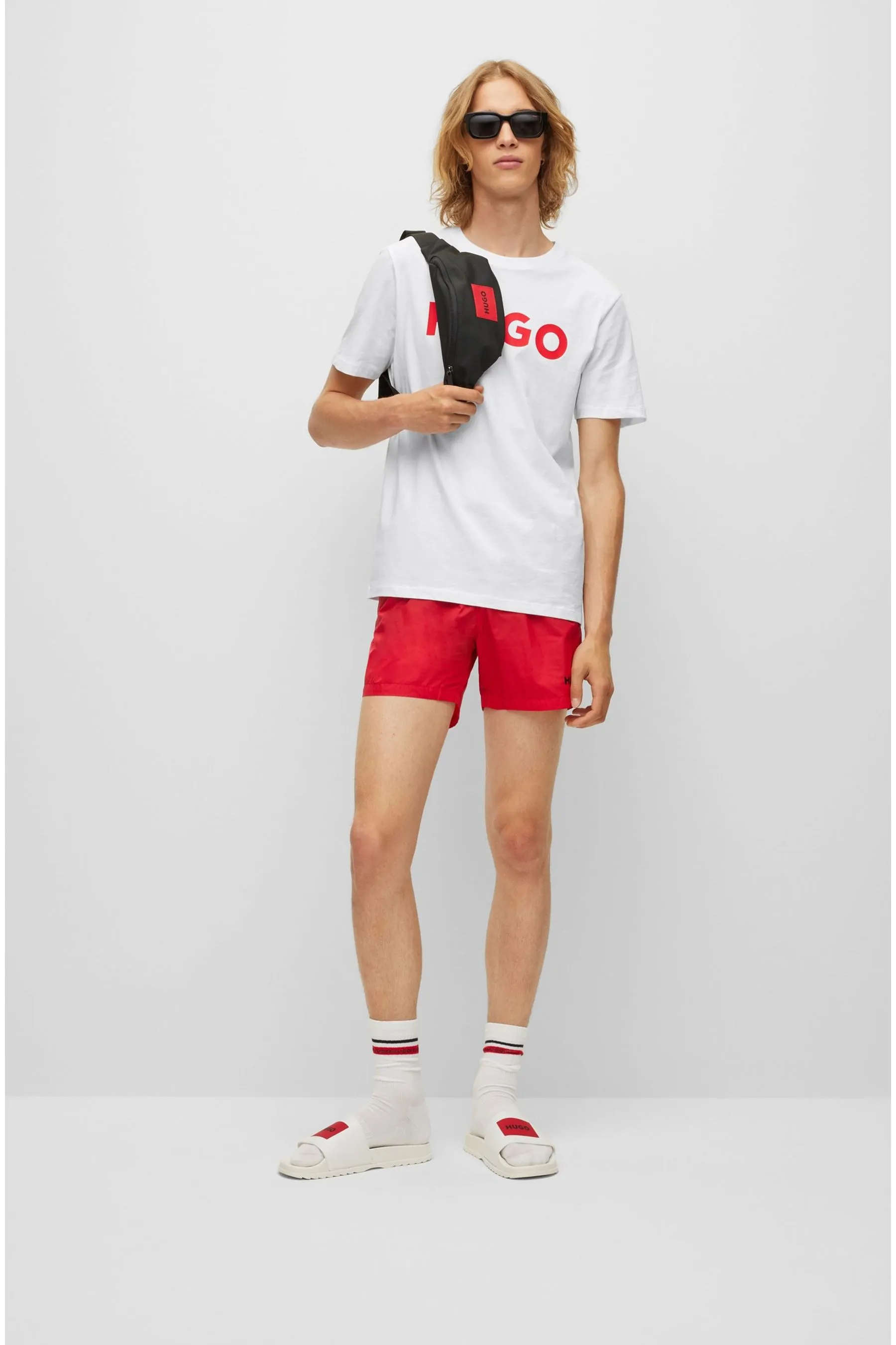 HUGO HUGO Large Chest logo Cotton T-Shirt    