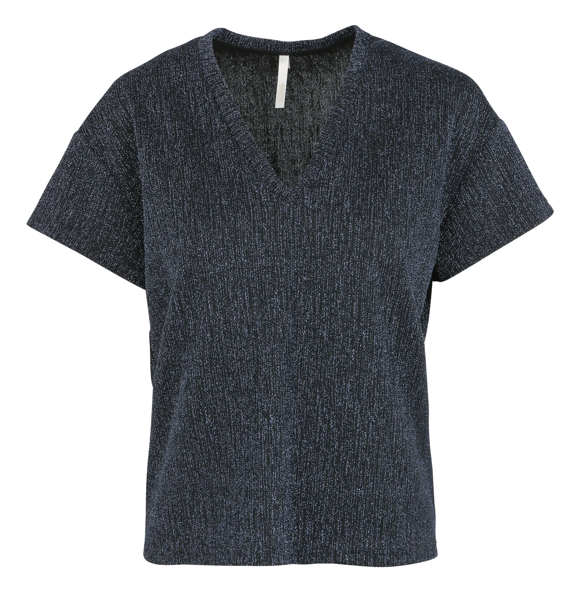  I CODE   Maglietta diritta con scollo a V metallizzato | Blu