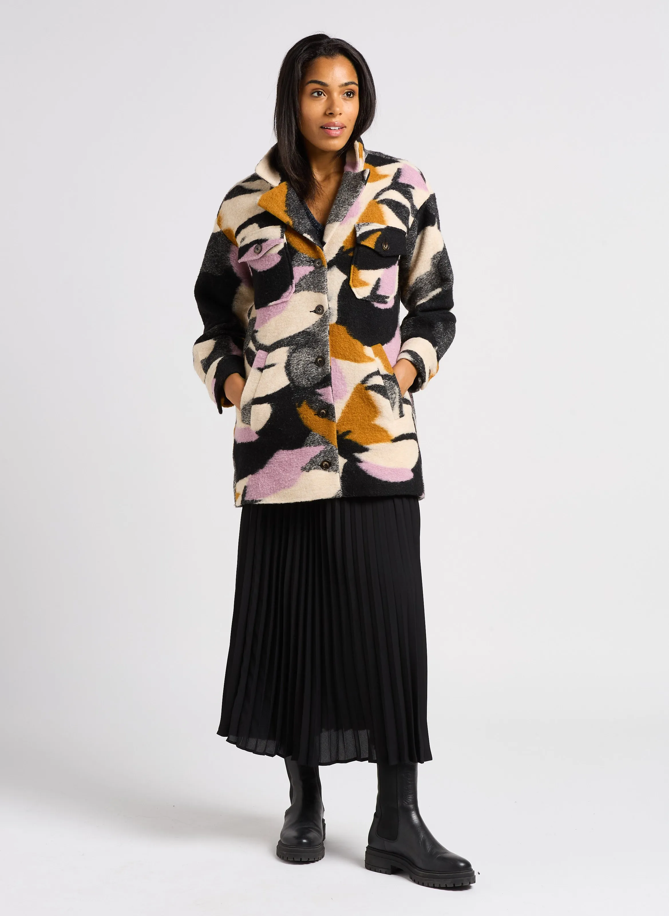  I CODE   Maglietta diritta con scollo a V metallizzato | Blu