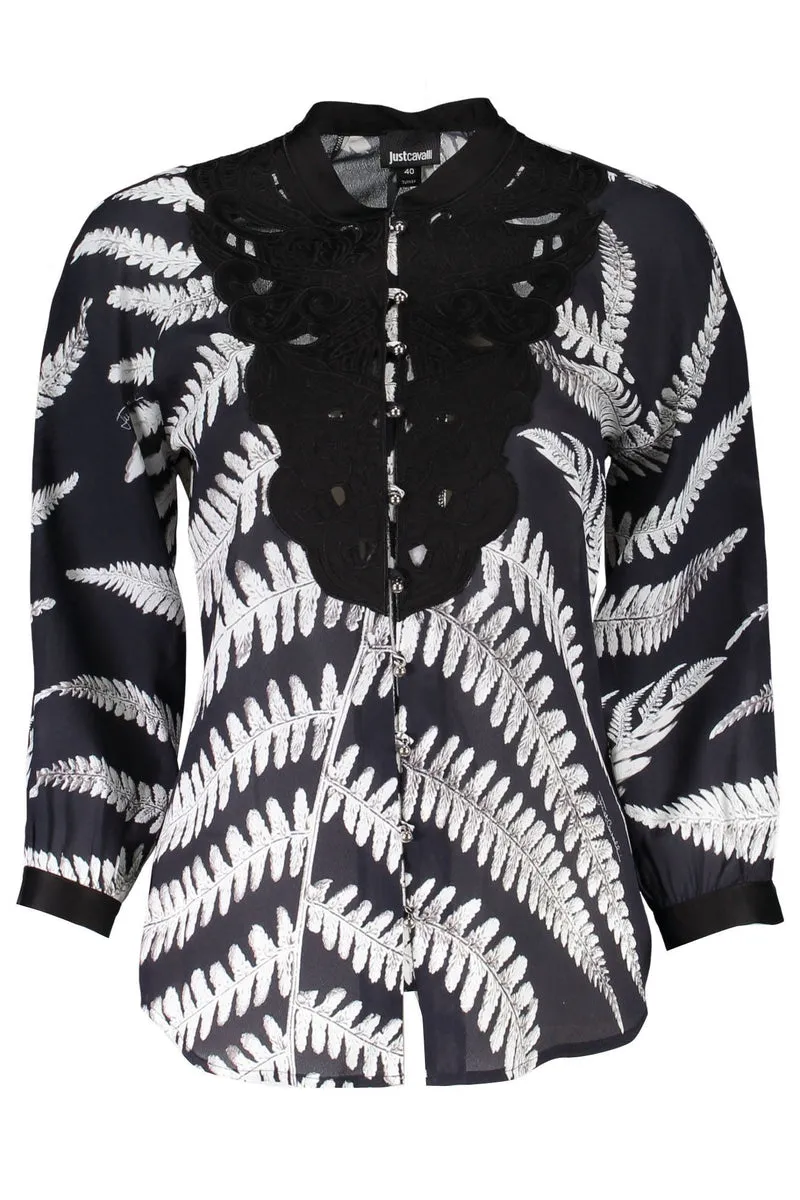 JUST CAVALLI CAMICIA MANICHE LUNGHE DONNA NERO