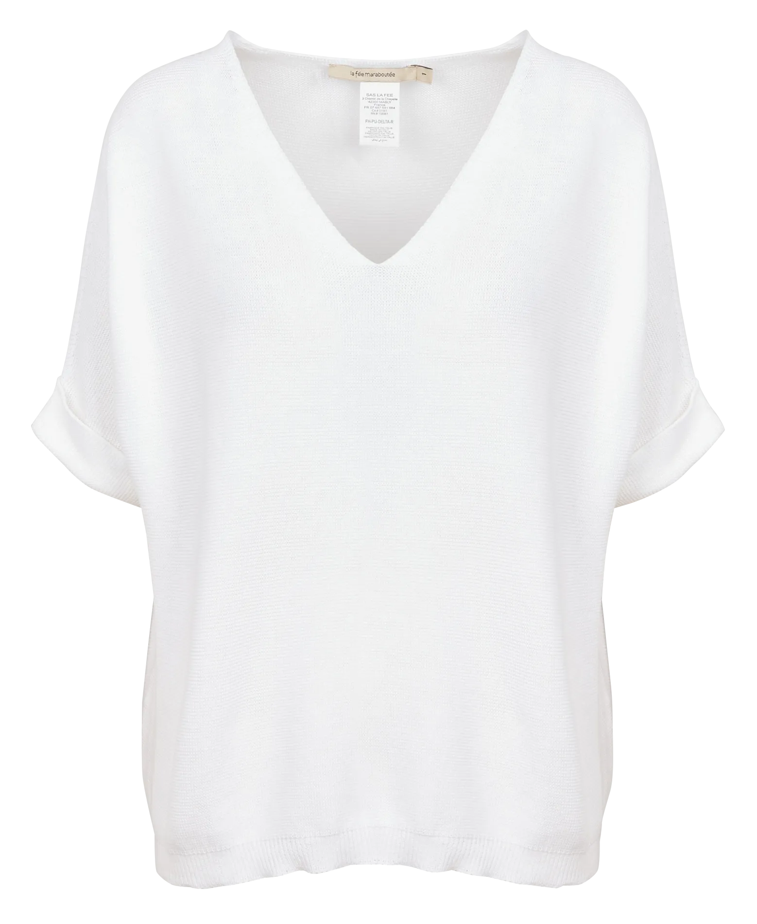  LA FEE MARABOUTEE   Top ampio con scollo a V in maglia | Bianco