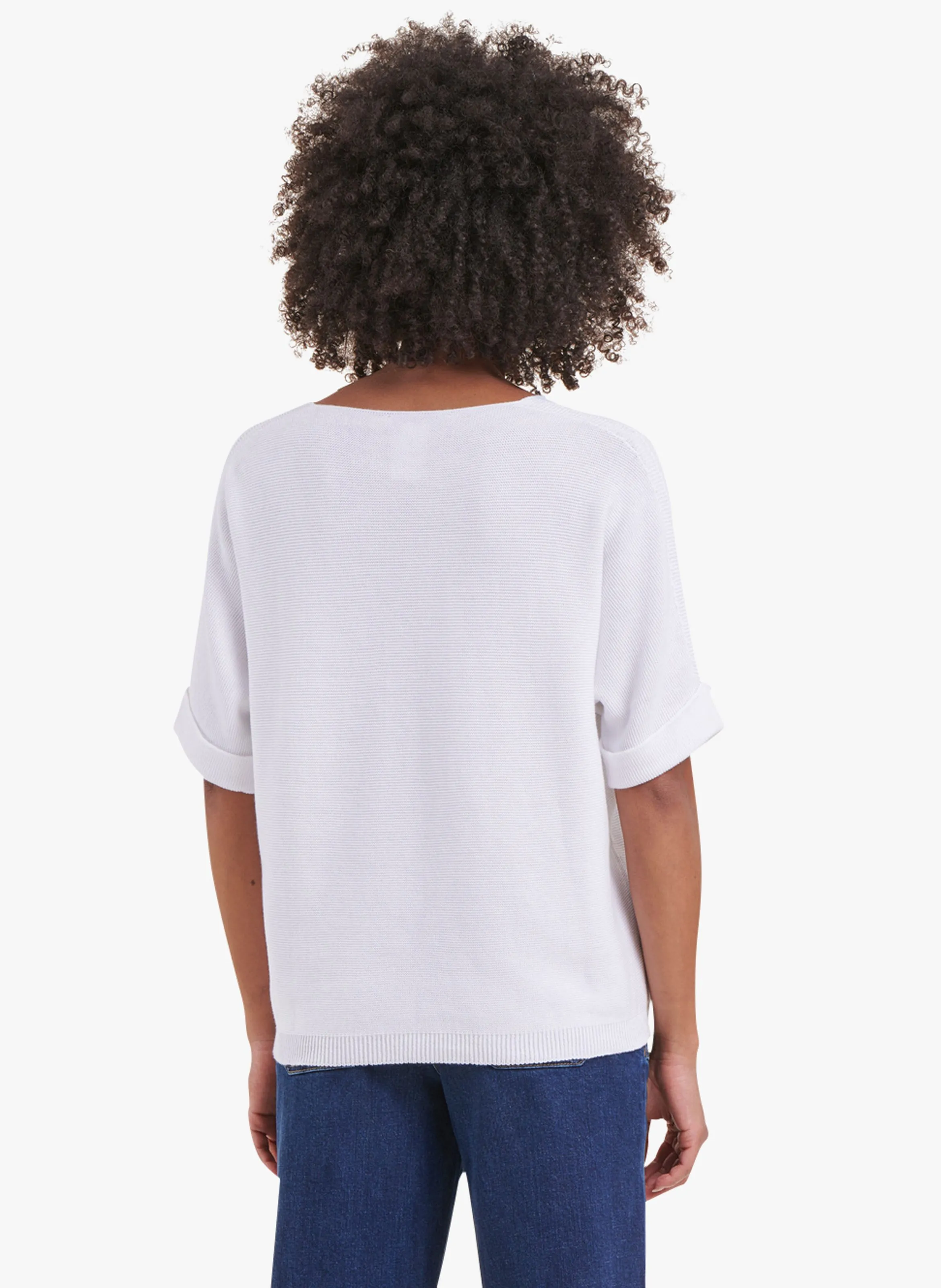  LA FEE MARABOUTEE   Top ampio con scollo a V in maglia | Bianco