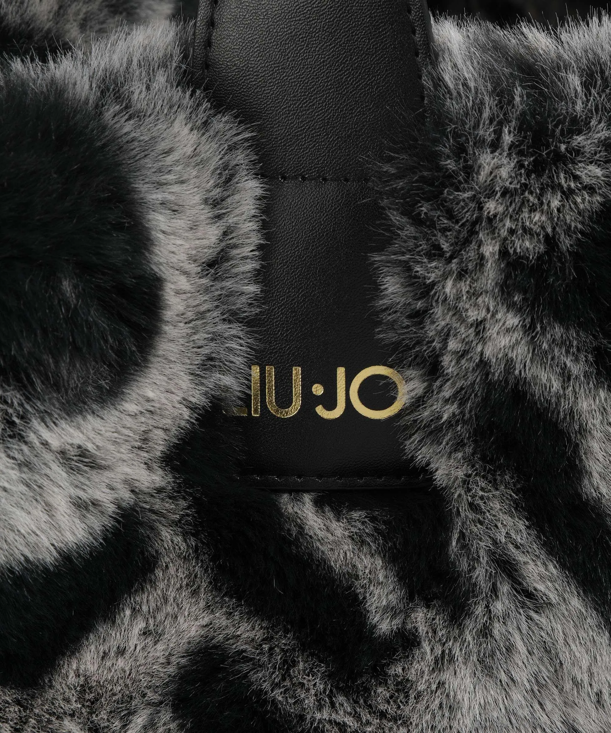  Liu Jo Valida Borsa shopper eco-pelliccia nero/grigio  