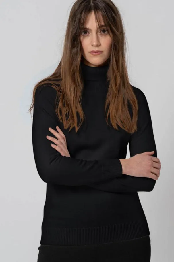 Maglia Basic collo alto nera