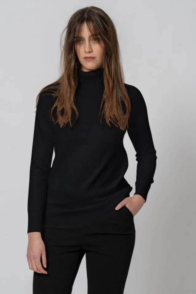 Maglia Basic collo alto nera