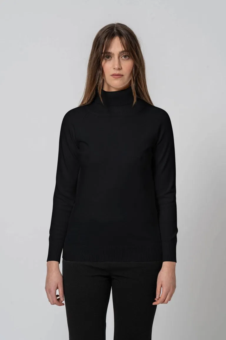 Maglia Basic collo alto nera