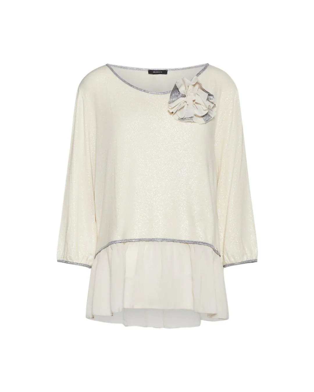 Maglia con spilla fiore PANNA