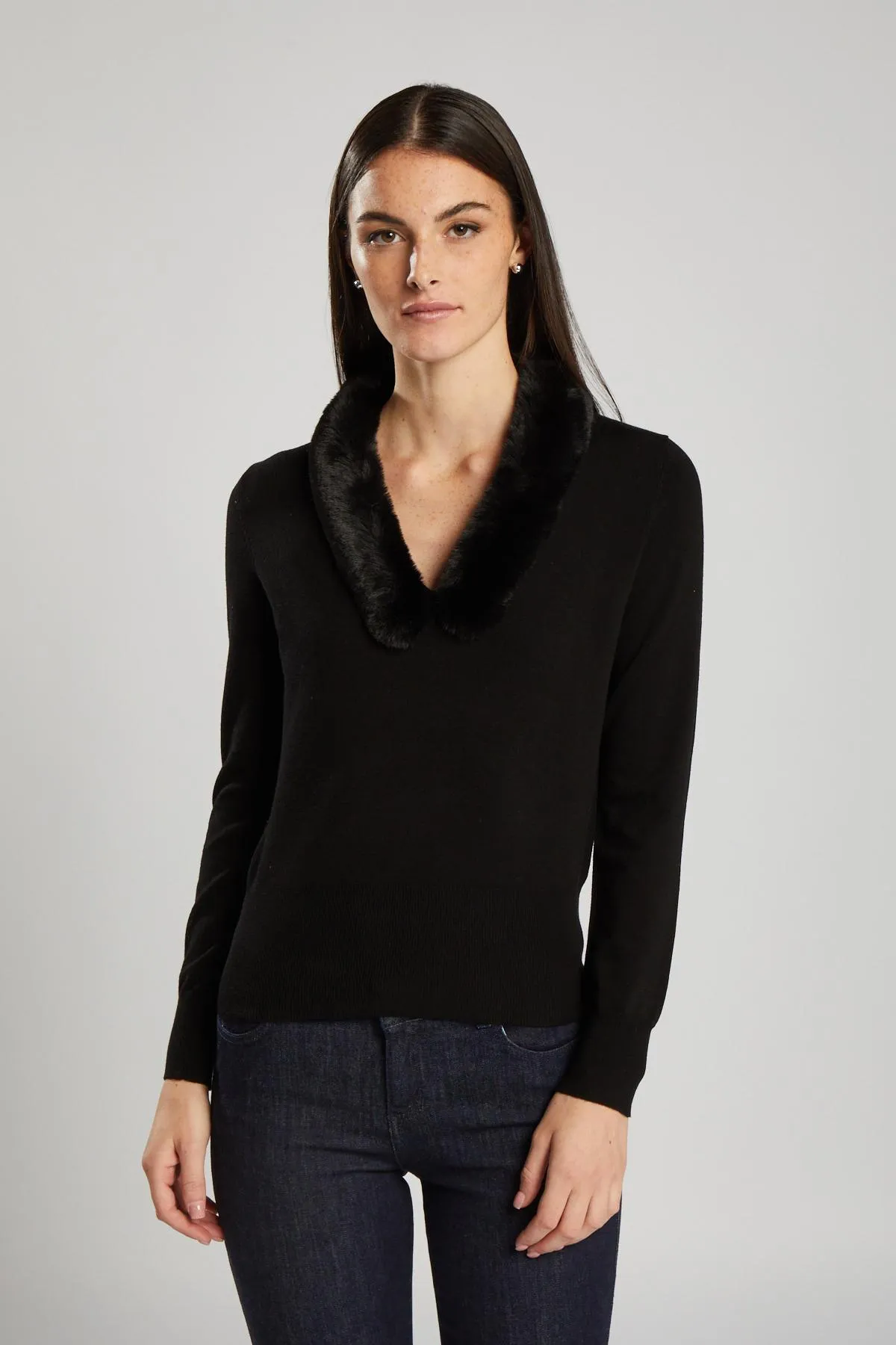 Maglia effetto pelliccia NERO