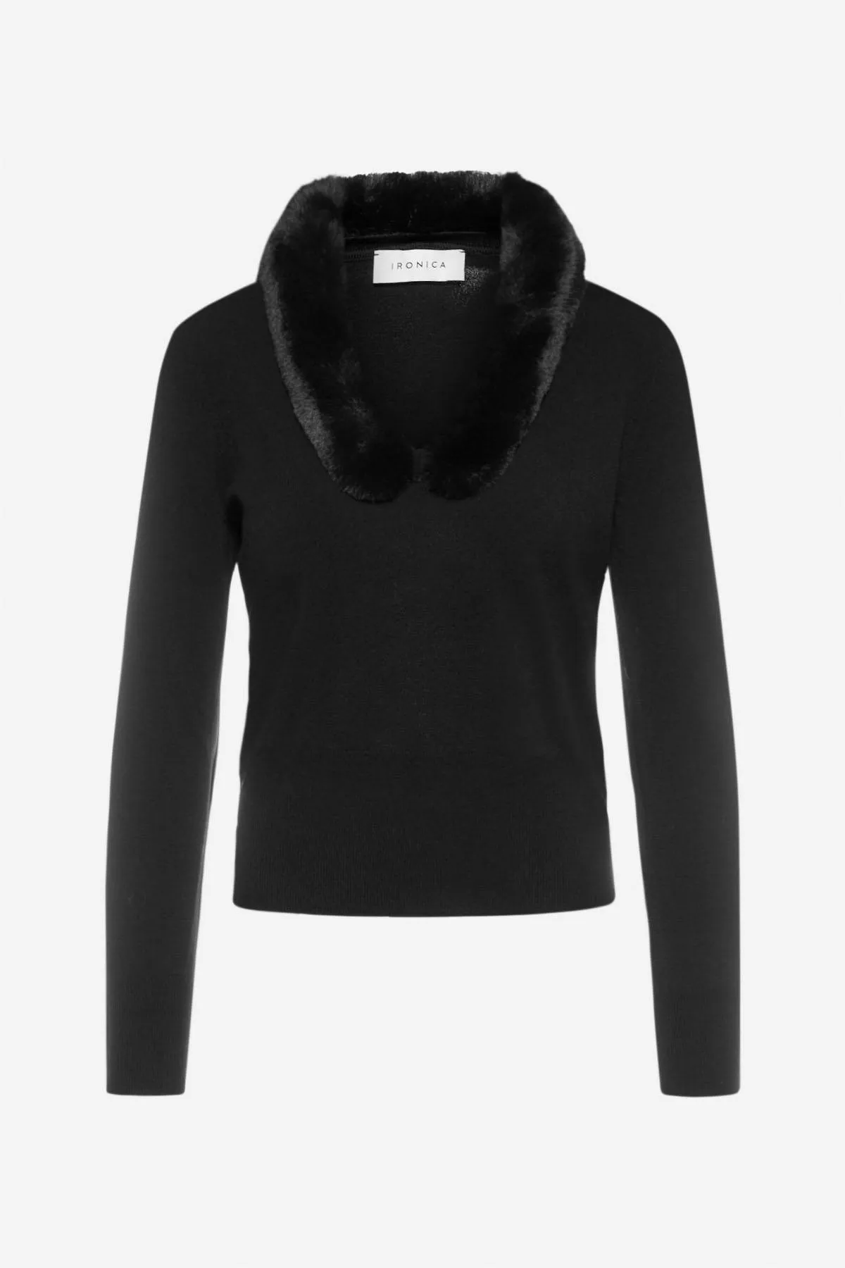 Maglia effetto pelliccia NERO