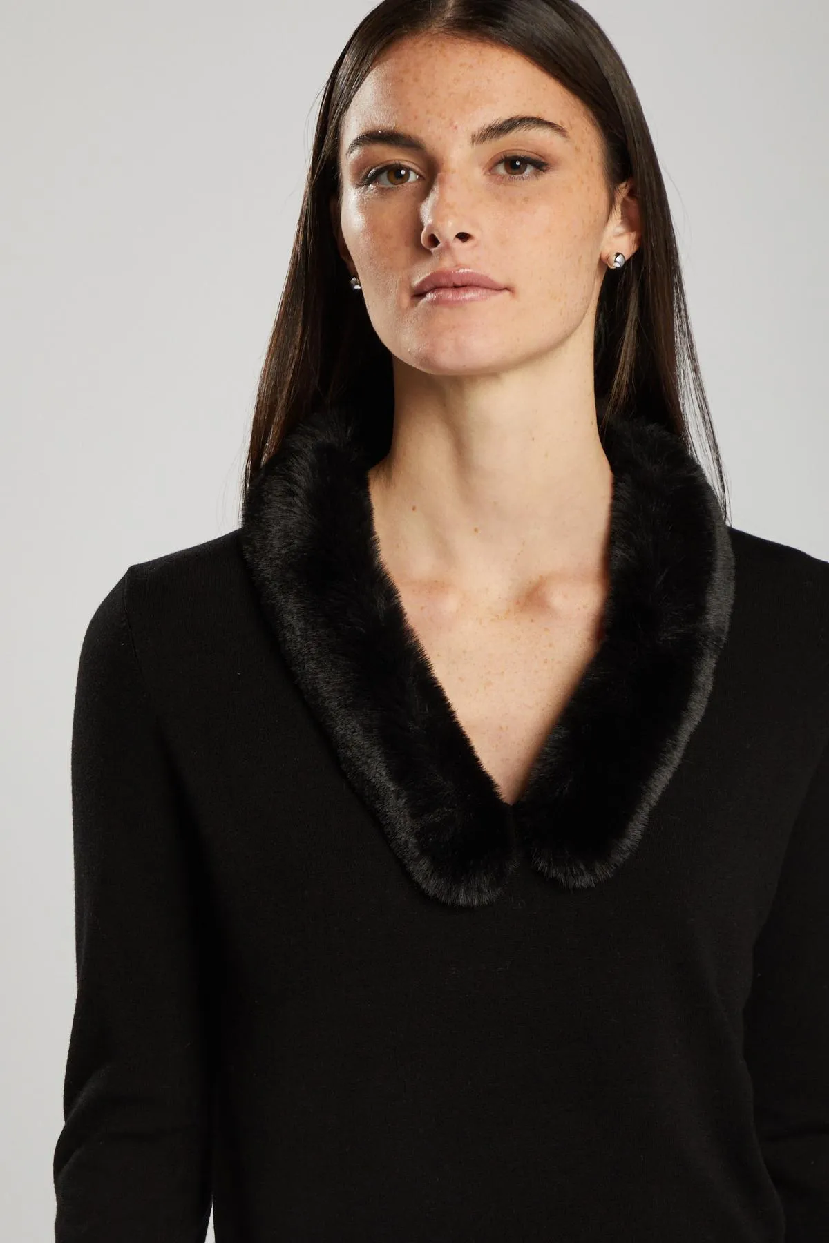 Maglia effetto pelliccia NERO
