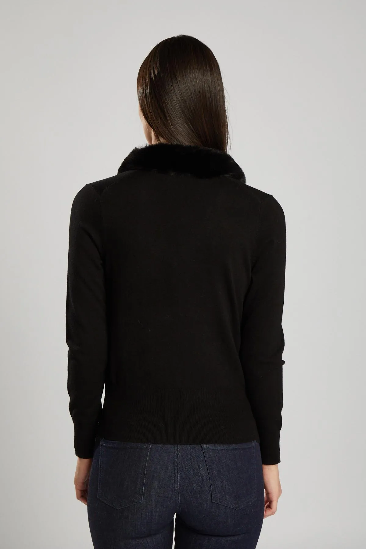 Maglia effetto pelliccia NERO