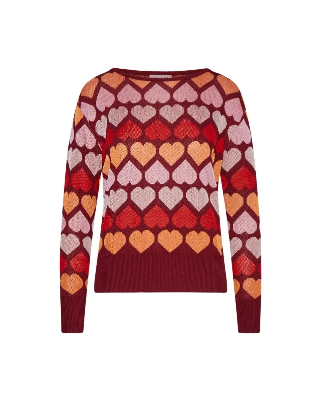 Maglia fantasia cuori BORDEAUX