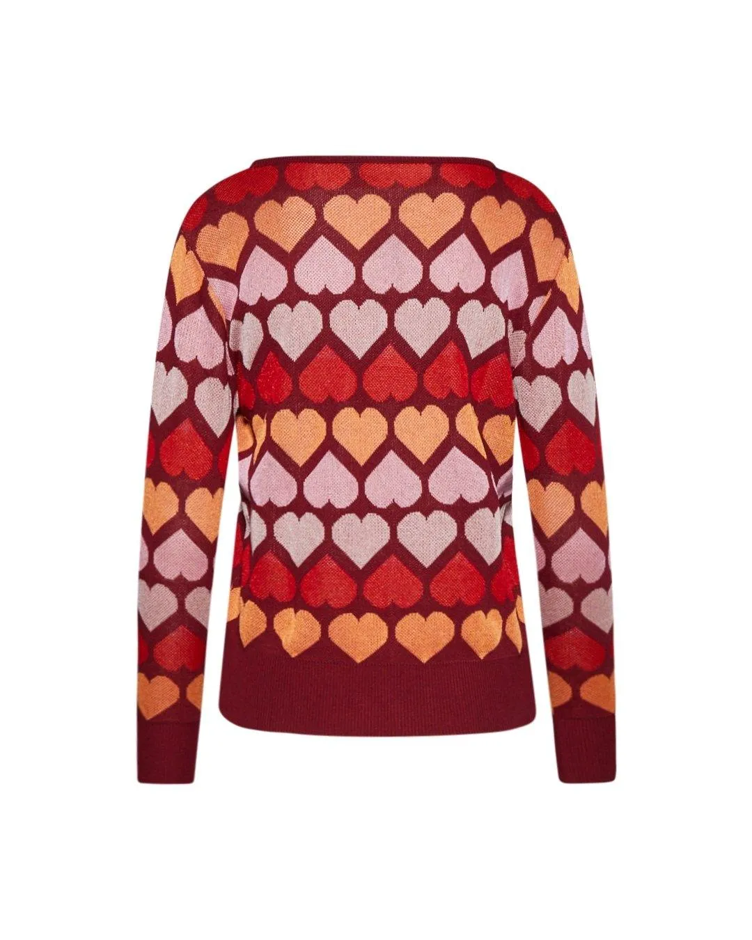 Maglia fantasia cuori BORDEAUX