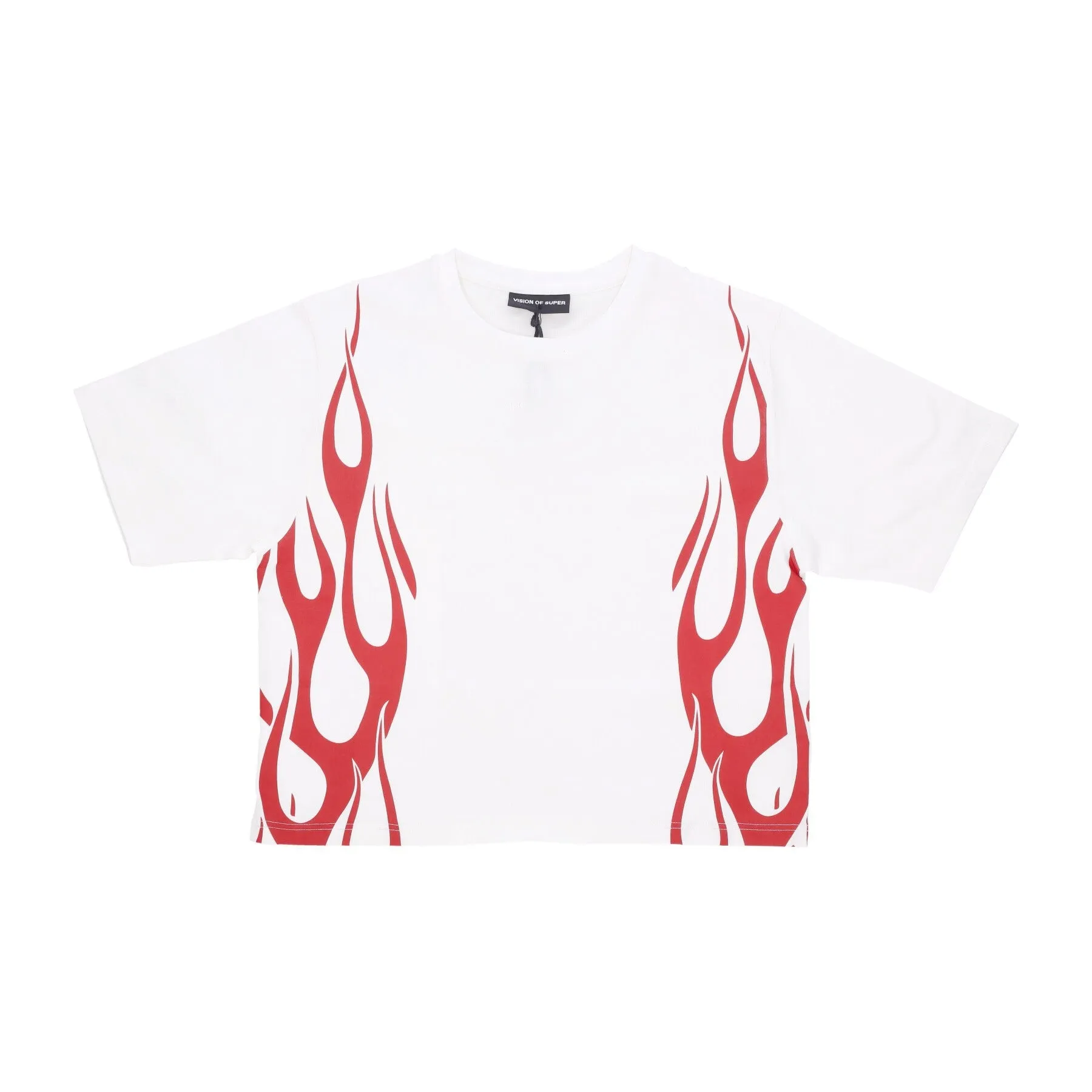 Maglietta Corta Donna Flames Tee Off White/red
