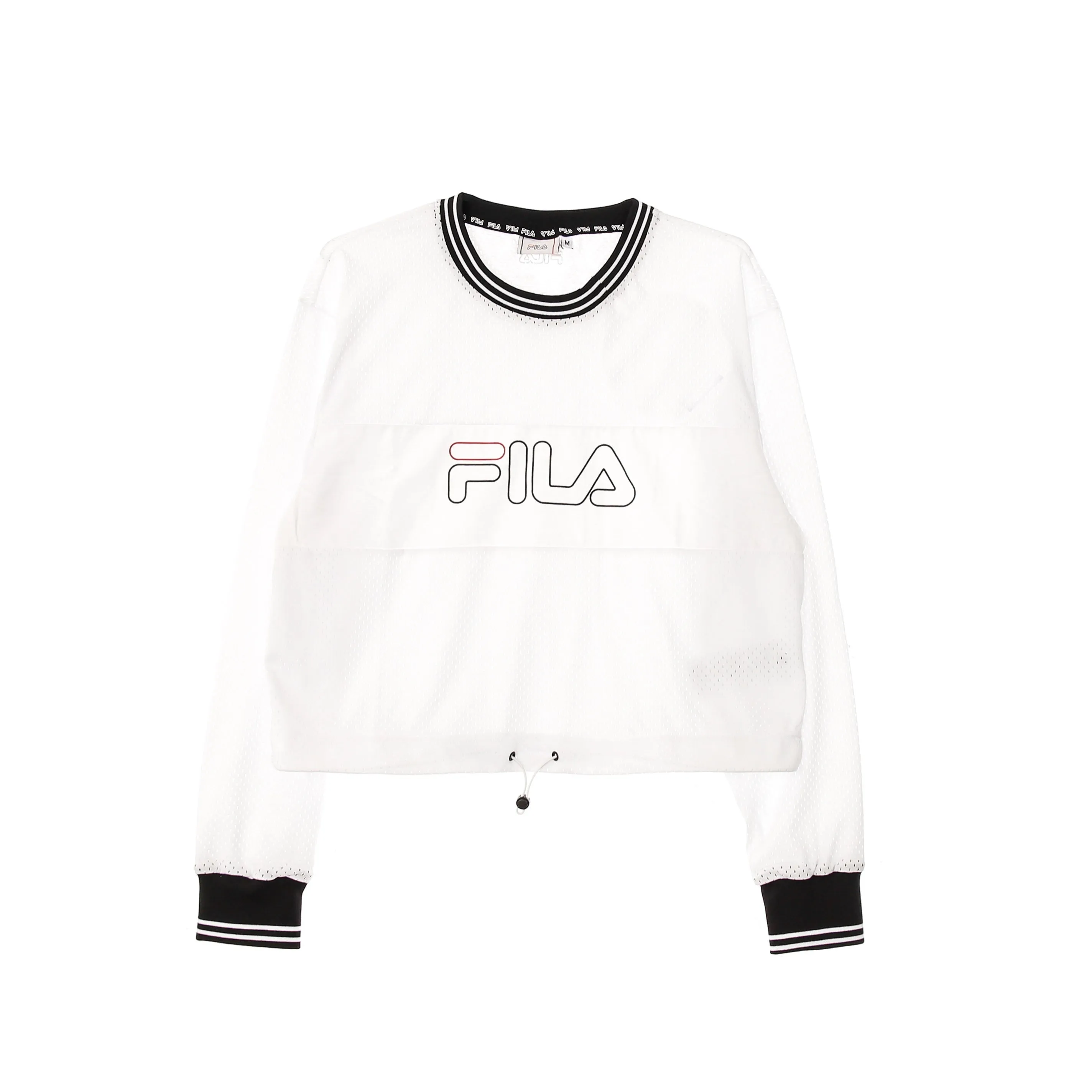 Maglietta Manica Lunga Corta Donna Jalina Cropped Sporty Mesh Shirt Bright White
