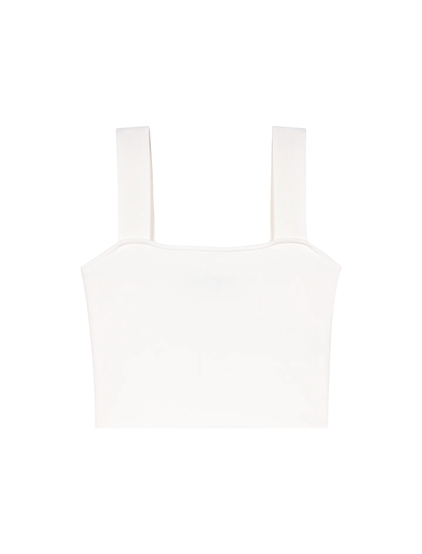  MAJE   Crop-top dritto in maglia con scollo quadrato | Bianco