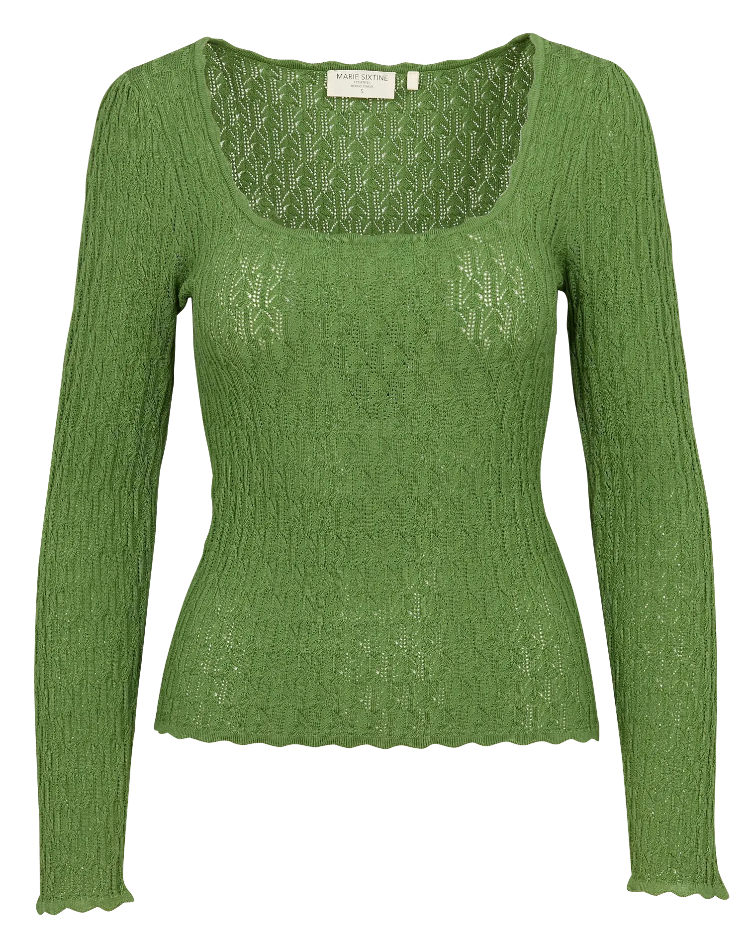  MARIE SIXTINE   ADELOU - Maglione a collo quadrato aderente in maglia | Verde
