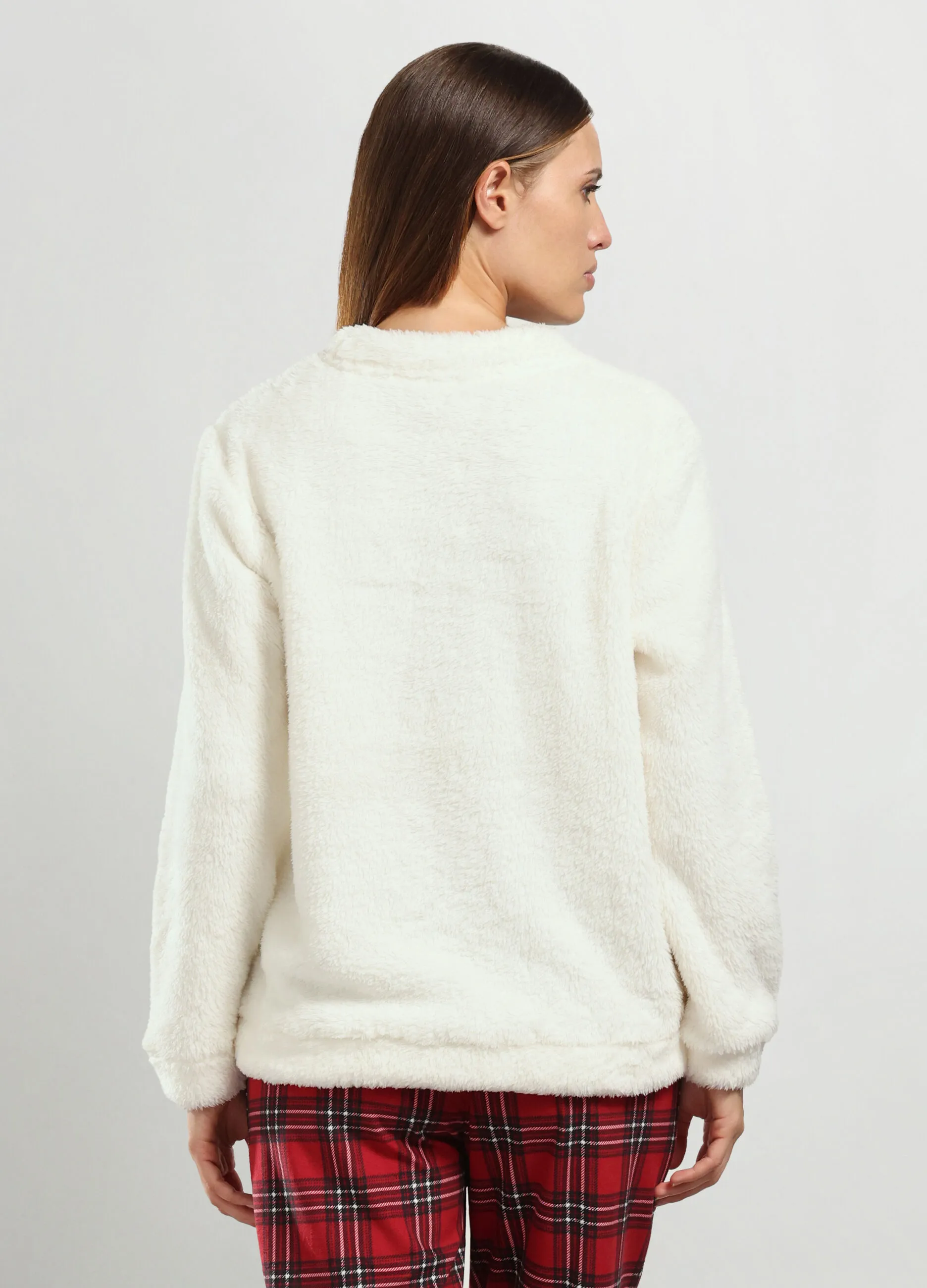 NYMOS  Maglia pigiama lungo effetto eco fur donna