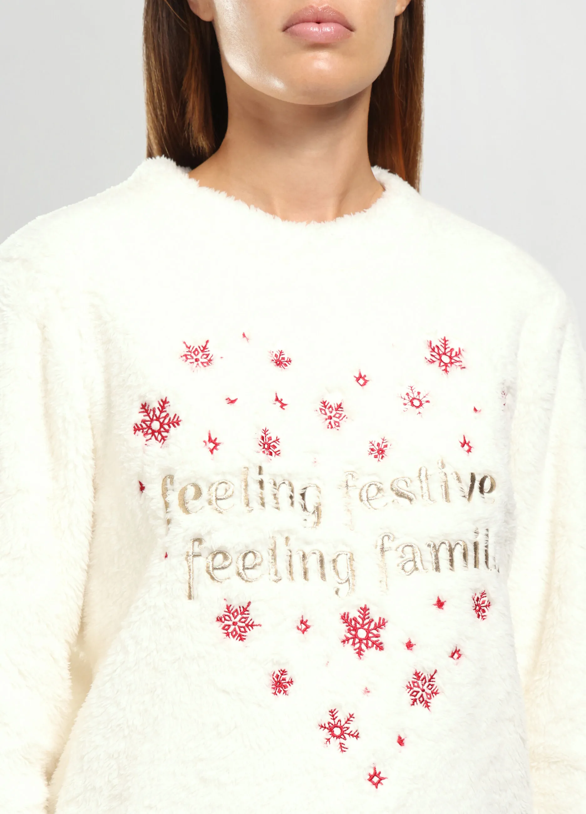 NYMOS  Maglia pigiama lungo effetto eco fur donna
