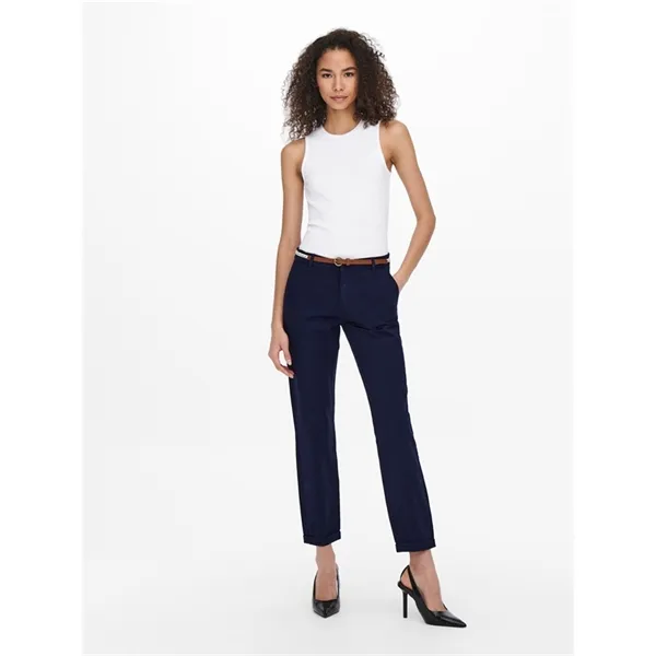 ONLY - Pantalone capri donna con cintura