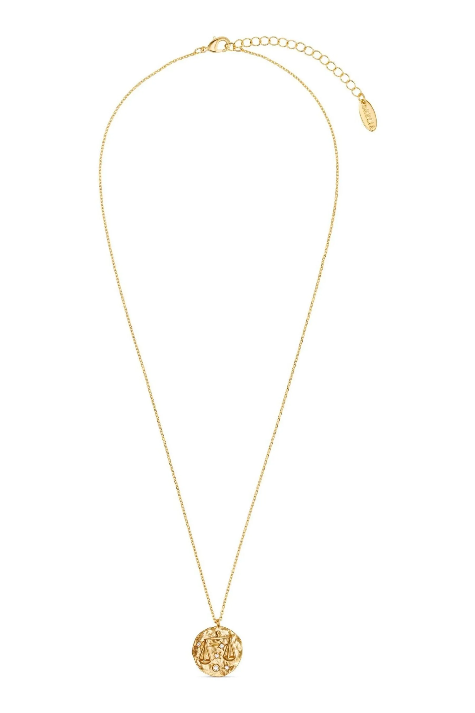 Orelia London Oro placcato - Collana con medaglione GB Libra zodiaco