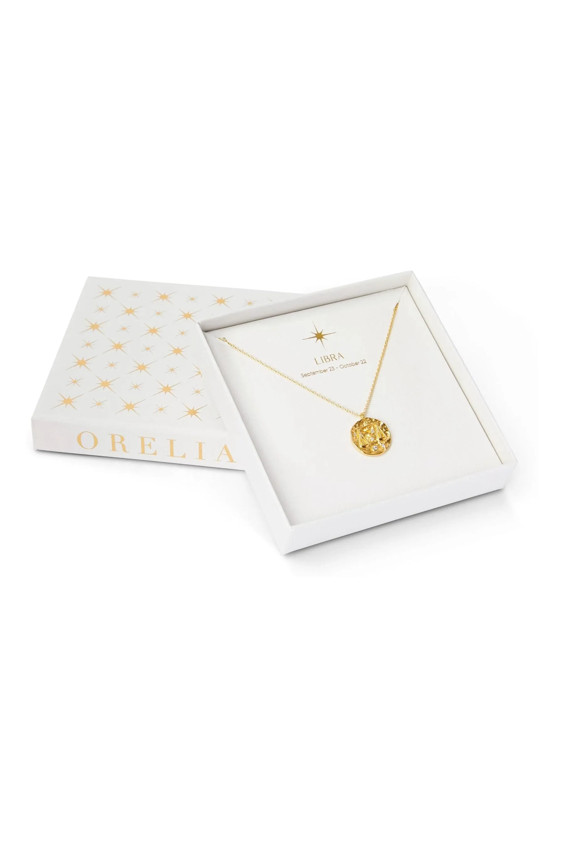 Orelia London Oro placcato - Collana con medaglione GB Libra zodiaco