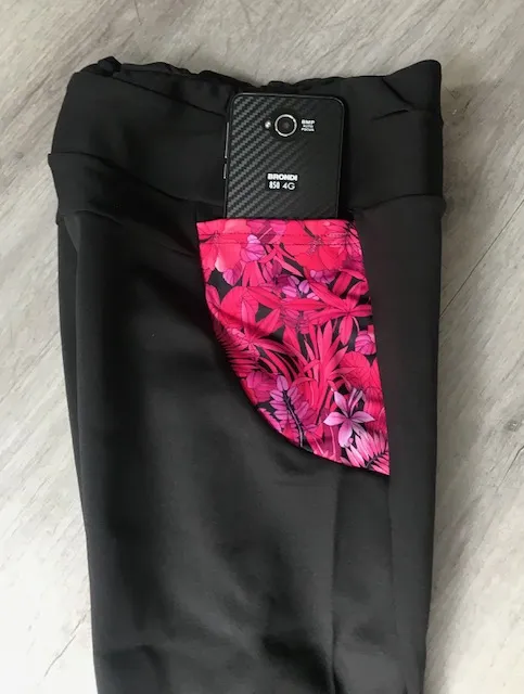 Pantalone da running, yoga, palestra, aderente 2 tasche