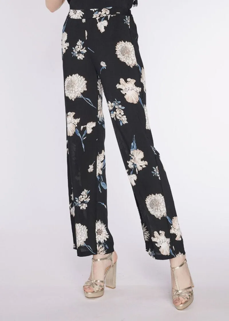 Pantaloni in viscosa a fiori