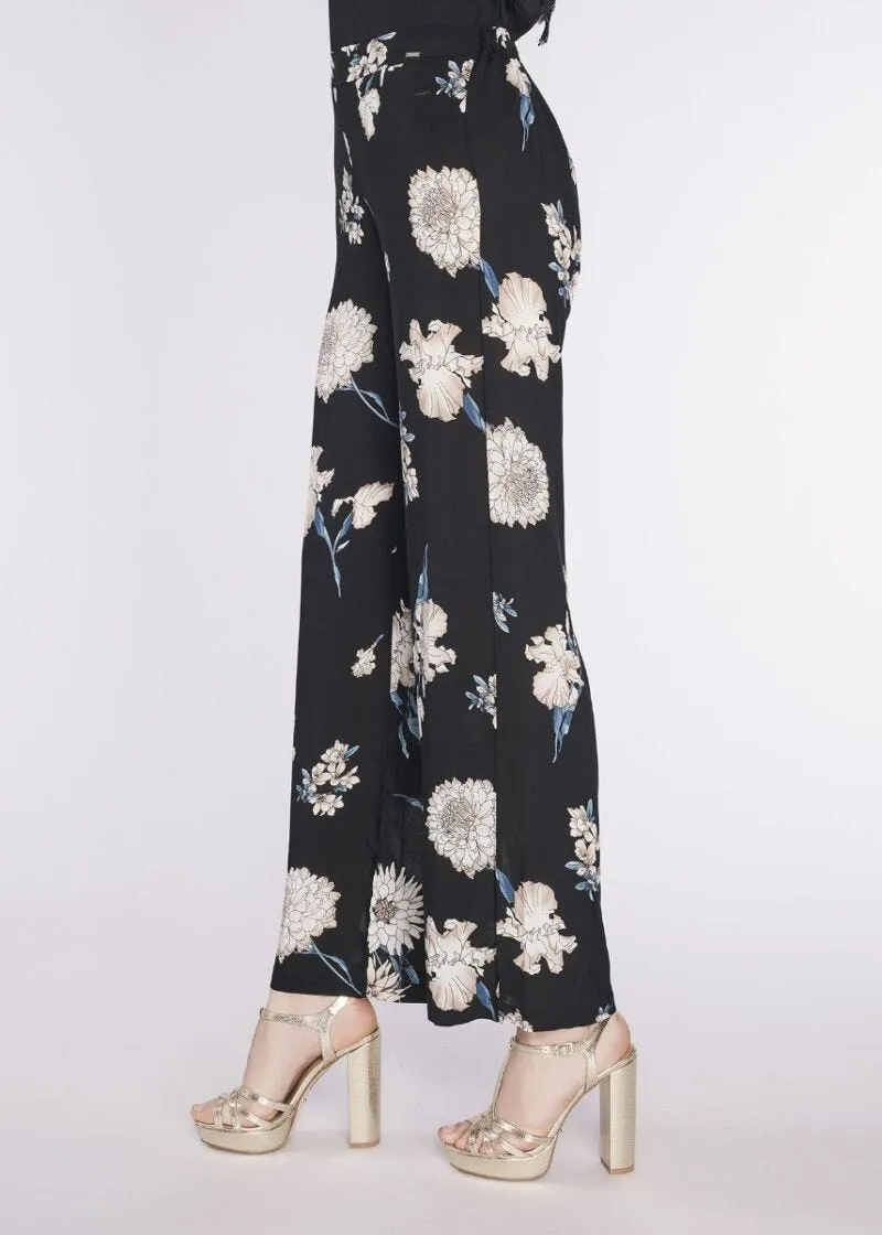 Pantaloni in viscosa a fiori
