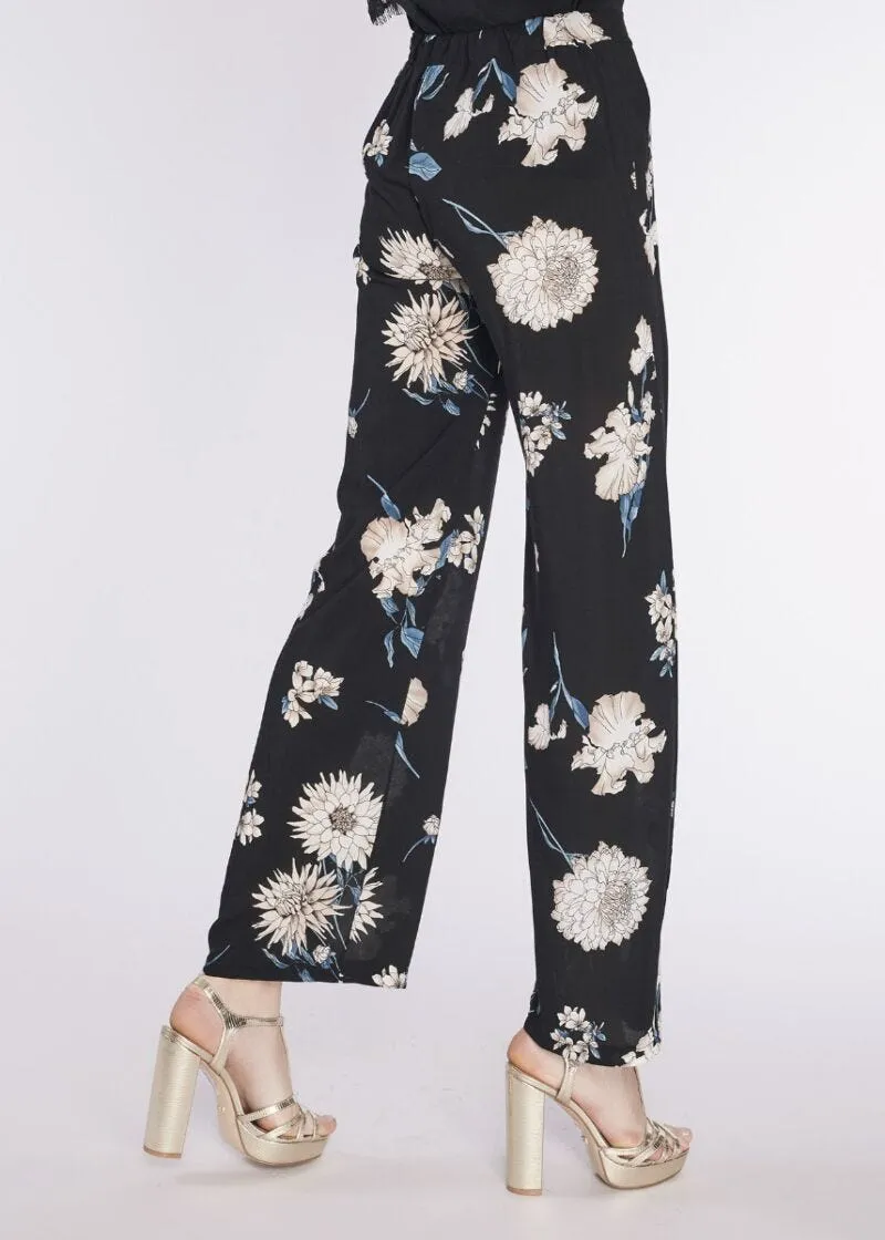 Pantaloni in viscosa a fiori