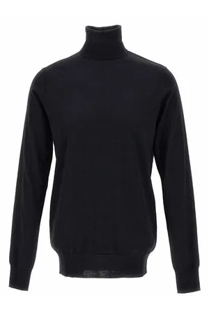 PAOLO PECORA Abbigliamento,Maglieria Dolcevita in lana nero 