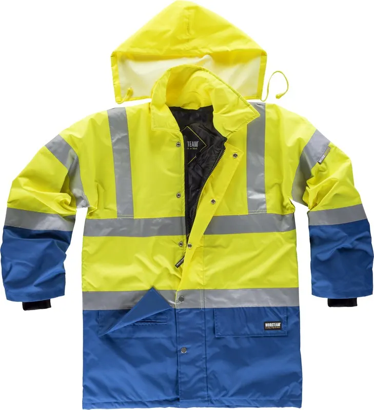Parka combinato ad alta visibilità con nastri riflettenti EN471 Azulina Amarillo AV