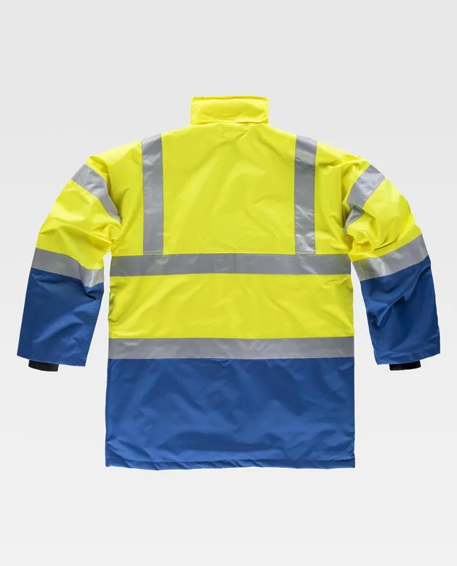 Parka combinato ad alta visibilità con nastri riflettenti EN471 Azulina Amarillo AV