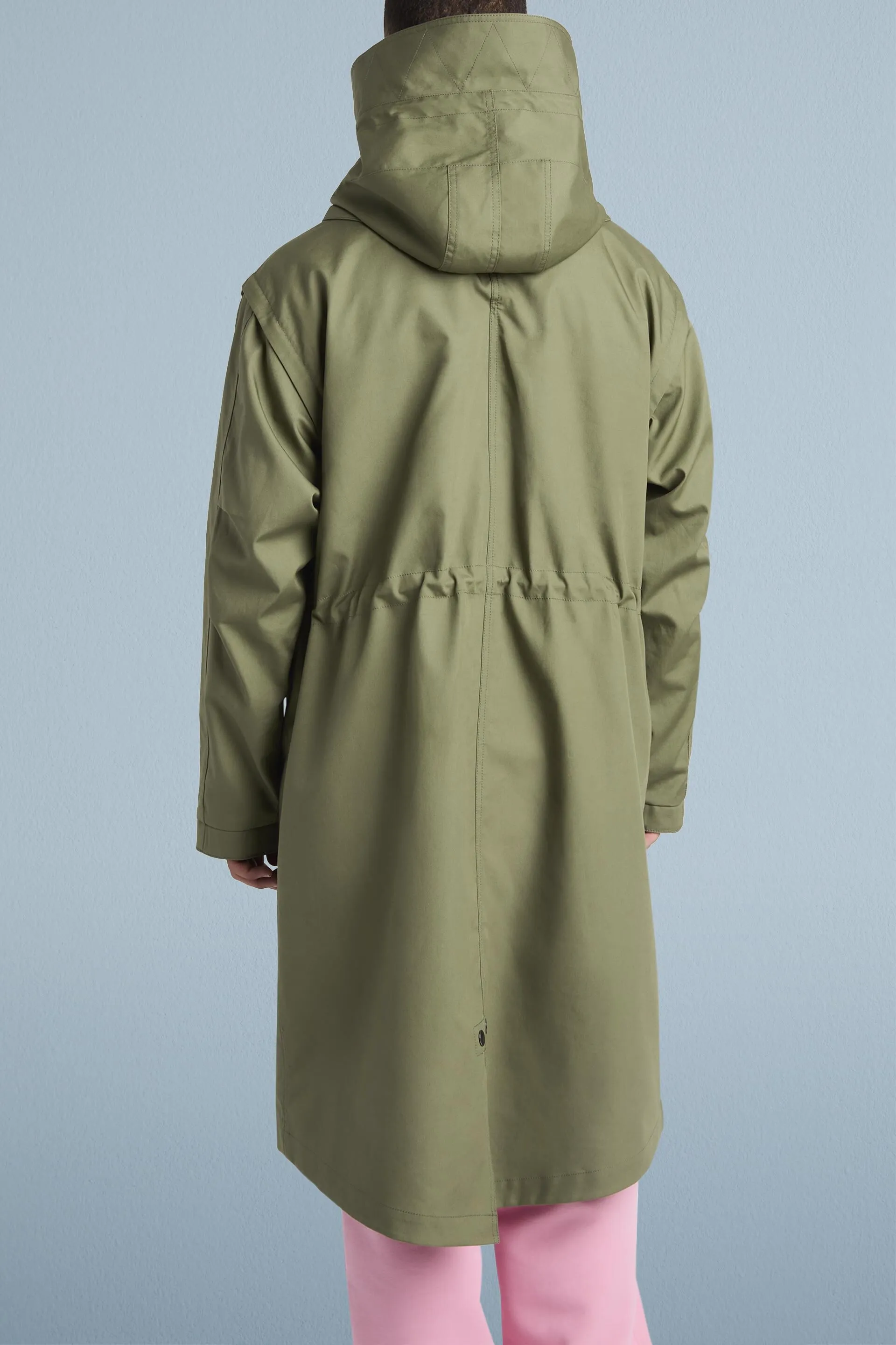 Parka con cappuccio e maniche rimovibili