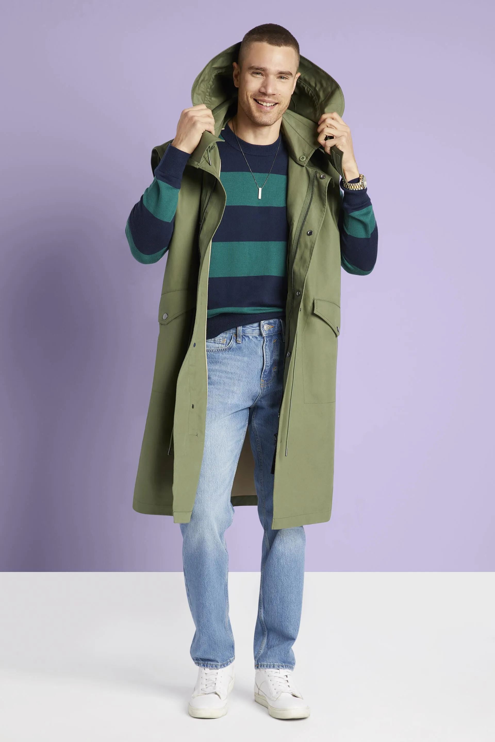 Parka con cappuccio e maniche rimovibili