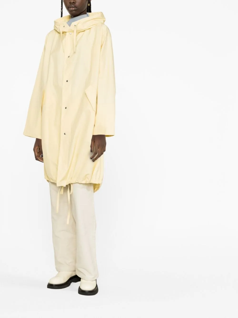 Parka con logo in giallo - donna