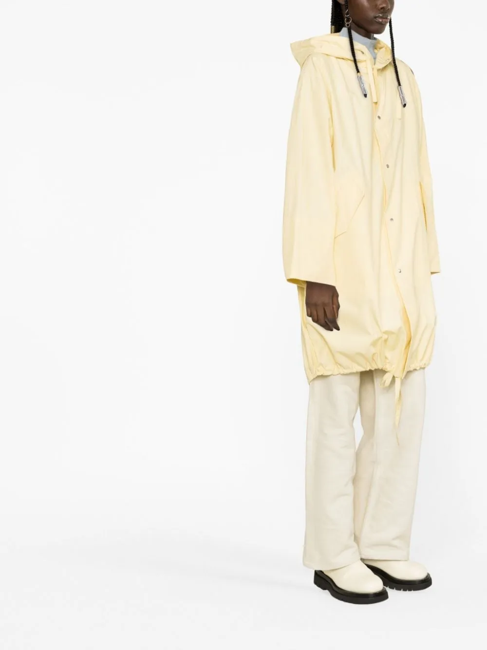 Parka con logo in giallo - donna