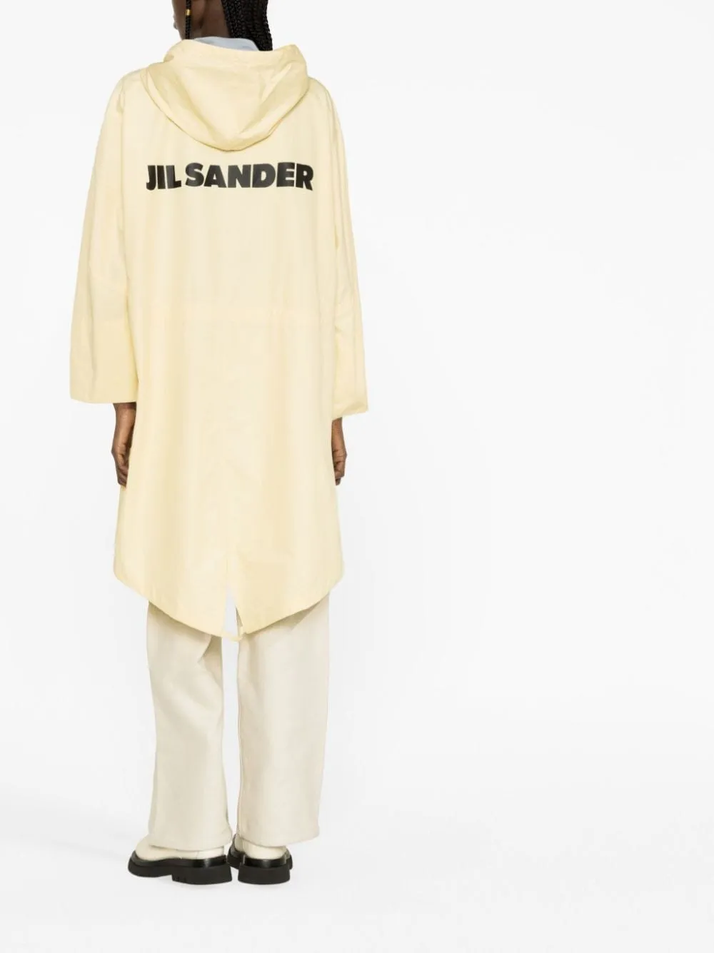 Parka con logo in giallo - donna