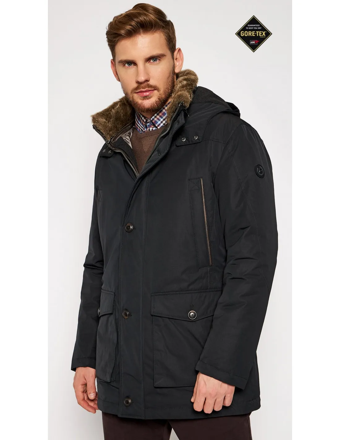 Parka goretex blu giubbotto mod cassano bgt a / i