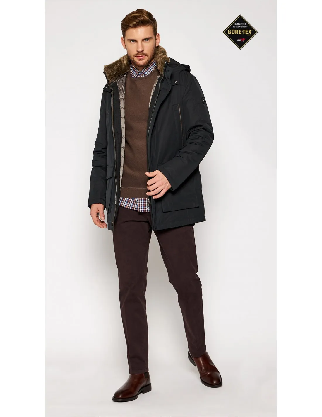 Parka goretex blu giubbotto mod cassano bgt a / i