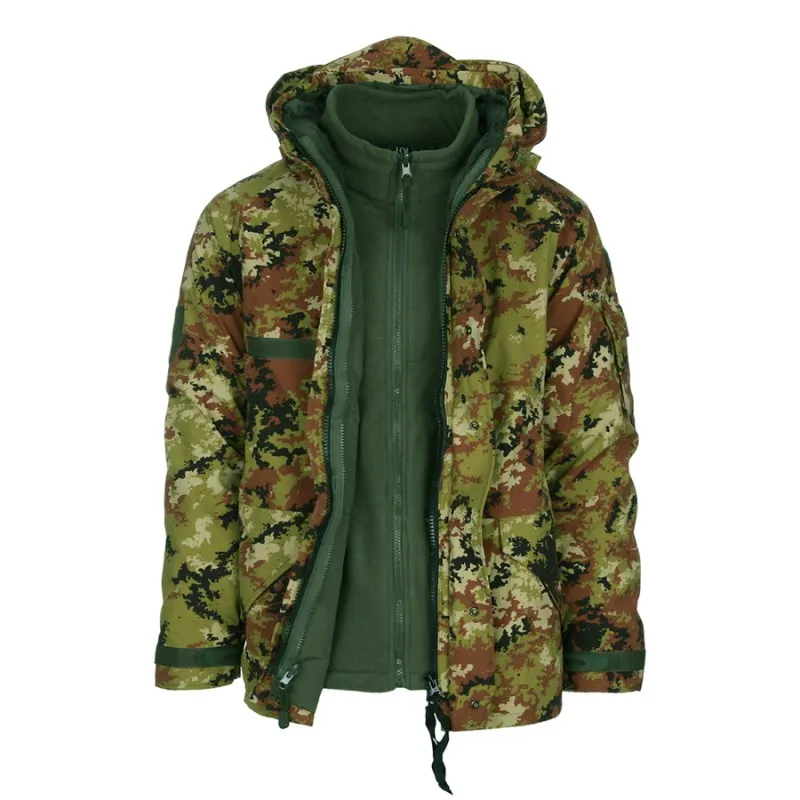 Parka tipo goretex vegetato con pile staccabile