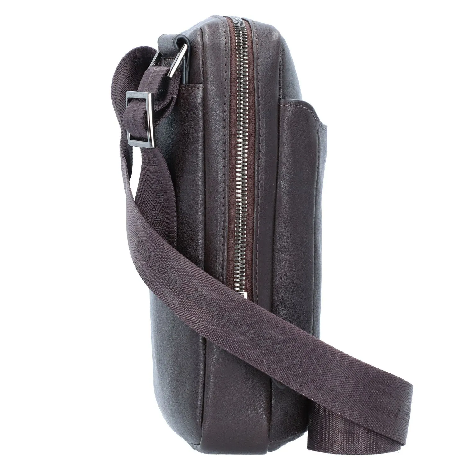 Piquadro Borsa a tracolla quadrata nera in pelle 17 cm