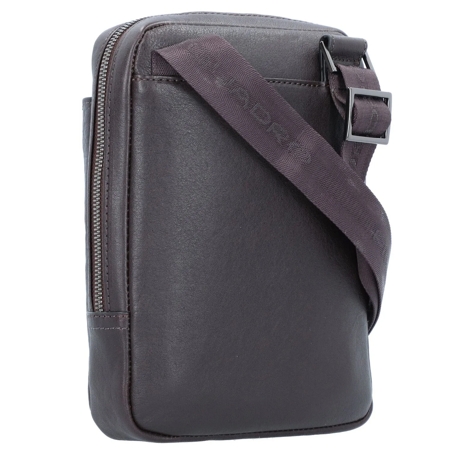 Piquadro Borsa a tracolla quadrata nera in pelle 17 cm