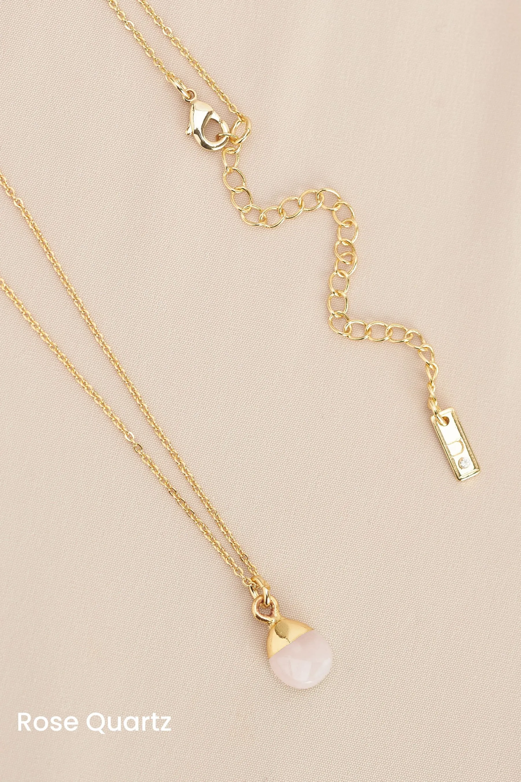 Placcatura oro/argento  - Collana con pietra semipreziosa