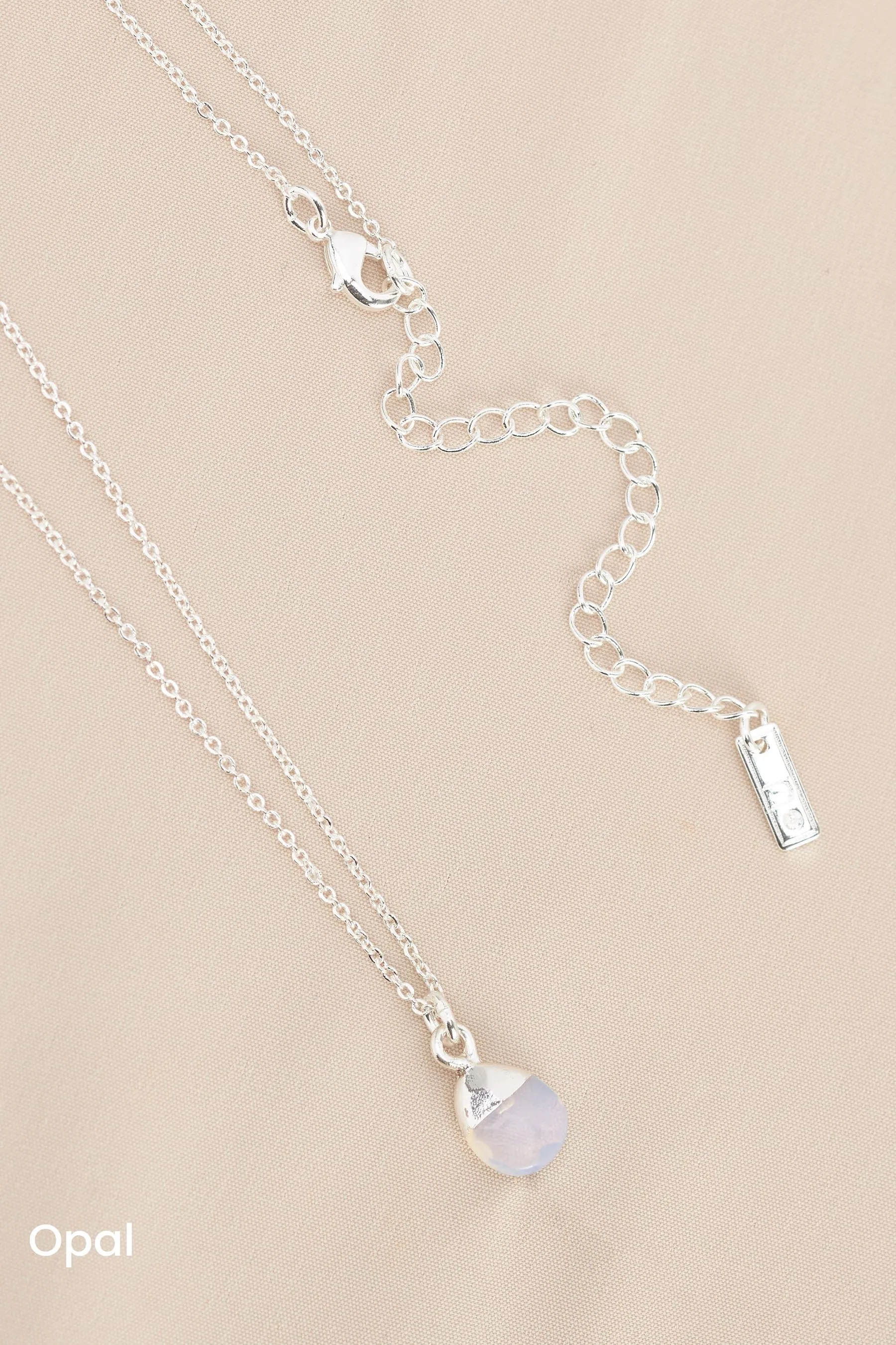 Placcatura oro/argento  - Collana con pietra semipreziosa